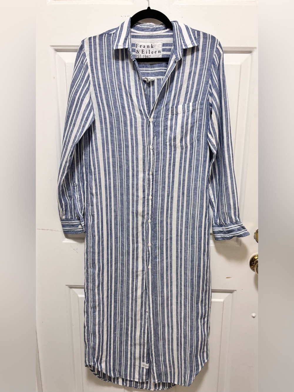 Frank & Eileen RoRy Blue and White Striped Shirt Dress Size XXS